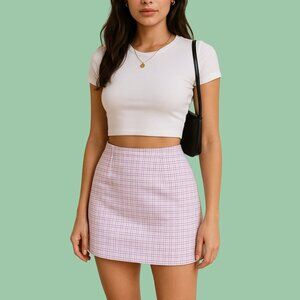 J. Galt Lilac Plaid Mini Skirt – Preppy Y2K Vibes | Approx. Size XS/S  Descripti